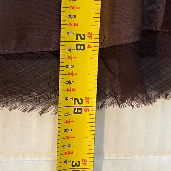 Coldwater Creek Brown Silk Beaded Skirt Size L - Picture 11 of 11